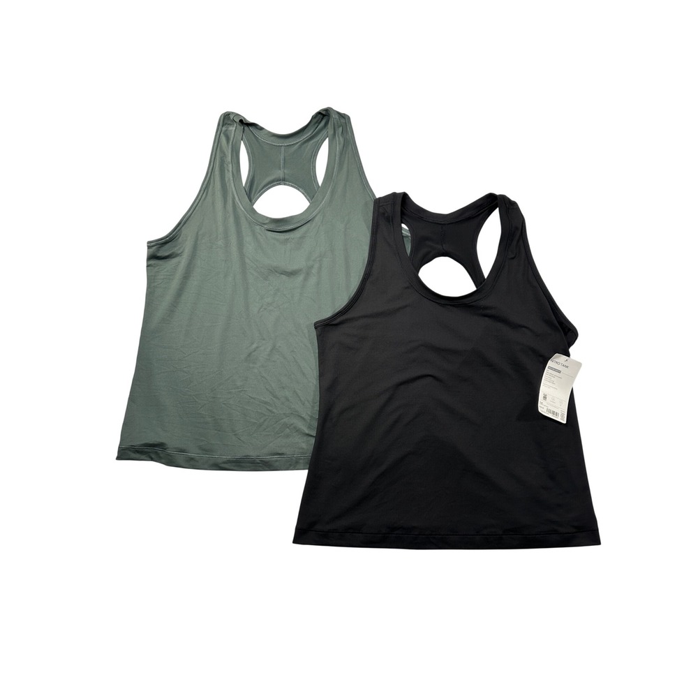 Athleta Nitro Tank 1X Black Green Keyhole Back Workout Top Bundle NWT 2 Pack